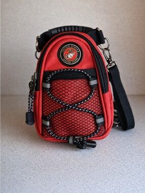USMC Tactical Mini Backpack Crossbody Red Marine Corps Day Pack Festival Bag